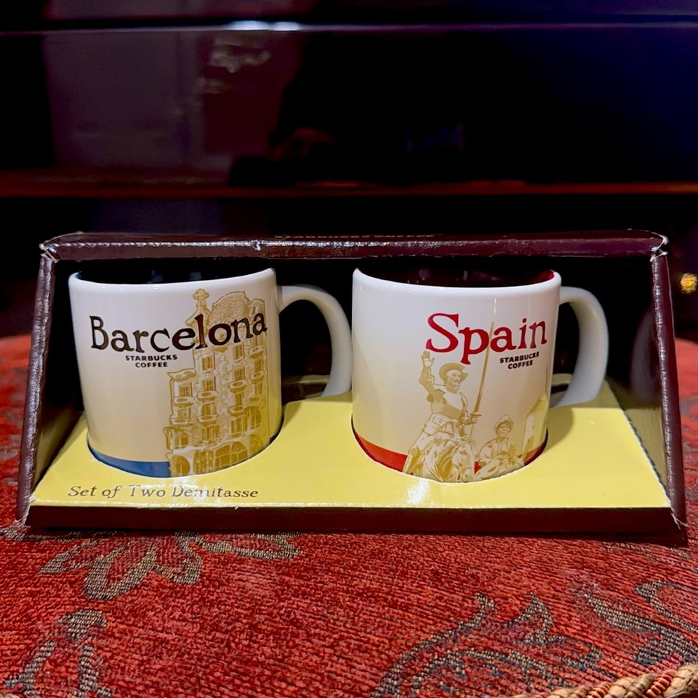 New in Box STARBUCKS Espresso Cups — BARCELONA & SPAIN. Demitasse 3oz cups.